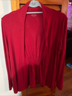 Charter Club Red Open-Front Cardigan Sweater
